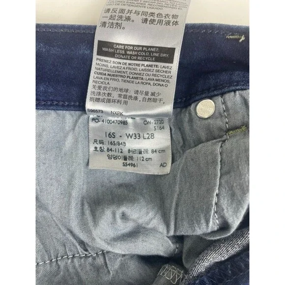 Signature Levi Strauss Gold Mid-Rise Stretch Skinny Dark Wash Jeans 16 Short - Picture 14 of 15